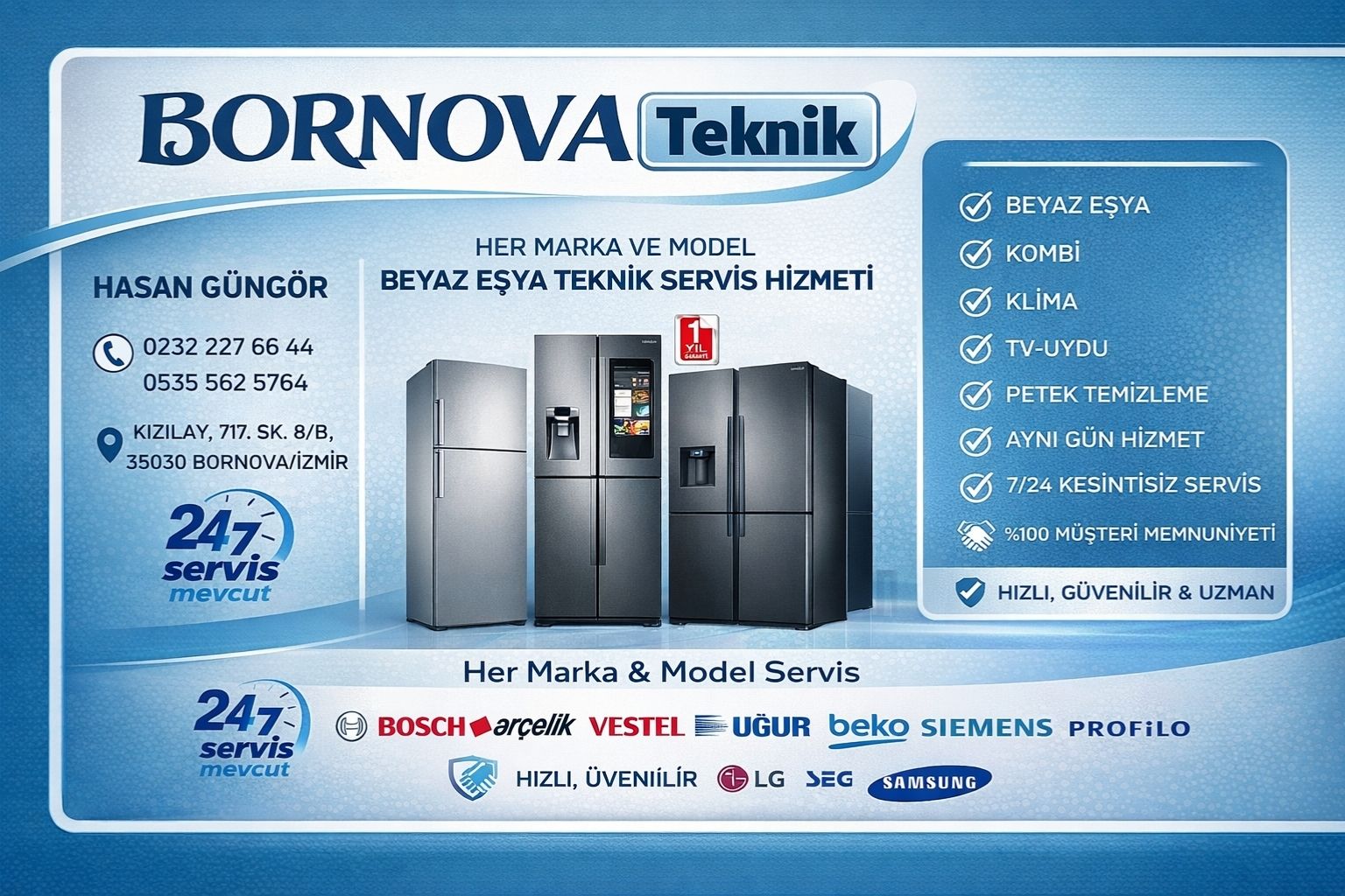 Bornova Beyaz Eşya Servisi